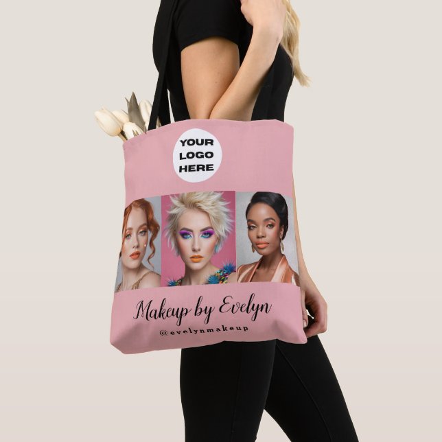 Rosa Schrift-Logo-Foto-Makeup-Studio Tasche (Von Nahem)
