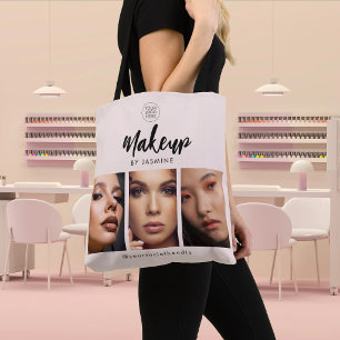 Rosa Schrift-Logo-Foto-Makeup-Studio Tasche