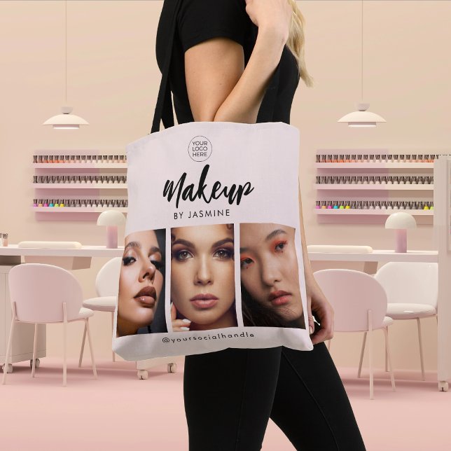 Rosa Schrift-Logo-Foto-Makeup-Studio  Tasche (Von Creator hochgeladen)