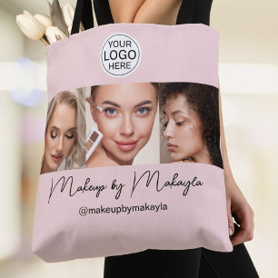 Rosa Schrift-Logo-Foto-Makeup-Studio Tasche