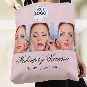 Rosa Schrift-Logo-Foto-Makeup-Studio Tasche