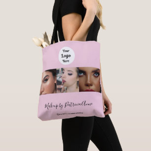Rosa Schrift-Logo-Foto-Makeup-Studio Tasche