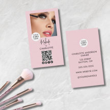 Rosa Schrift-Logo QR-Code Foto Make-up
