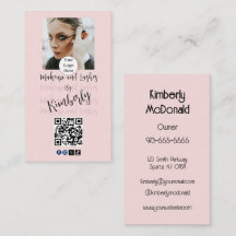 Rosa Schrift-Logo QR Code Foto Make-up/Wimpern