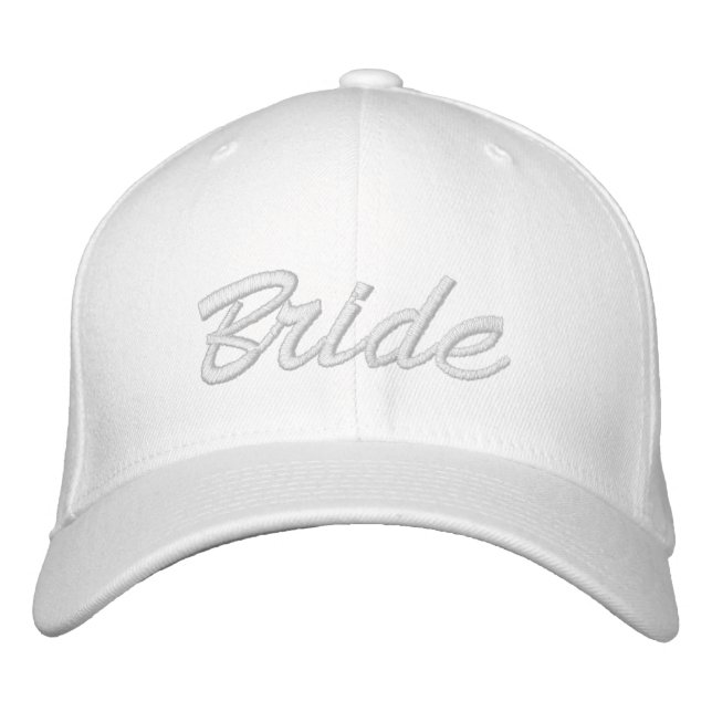 Rosa-Schrift mit Brautblüte elegant niedlich Bestickte Baseballkappe (Vorderseite)