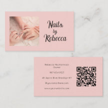 Rosa Schrift QR-Code Foto Nageltechnikerin