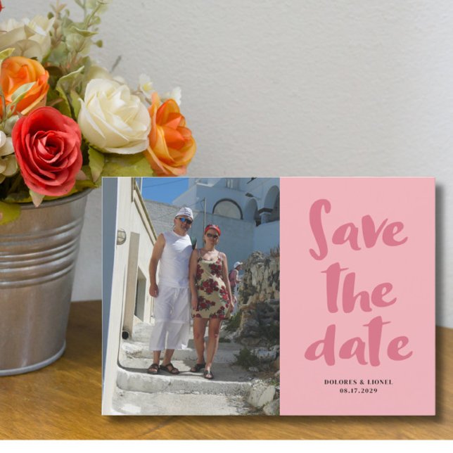 Rosa-Schrift Save the Date Einladung (Von Creator hochgeladen)