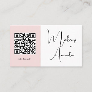 Rosa Schrift-Sozial-Symbol QR-Code Foto-Make-up Visitenkarte