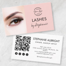 Rosa Schrift Soziales Icon QR-Code Foto Wimpern