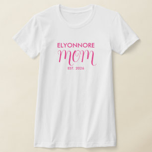 Rosa Schriftart Etablierte Mama Weiße benutzerdefi T-Shirt