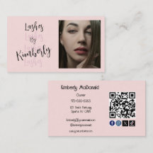 Rosa Schriftzug Social Icon QR Code Foto Wimpern