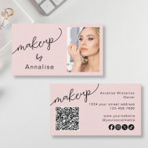 Rosa Schriftzug Soziale Icon QR-Code Foto Make-up