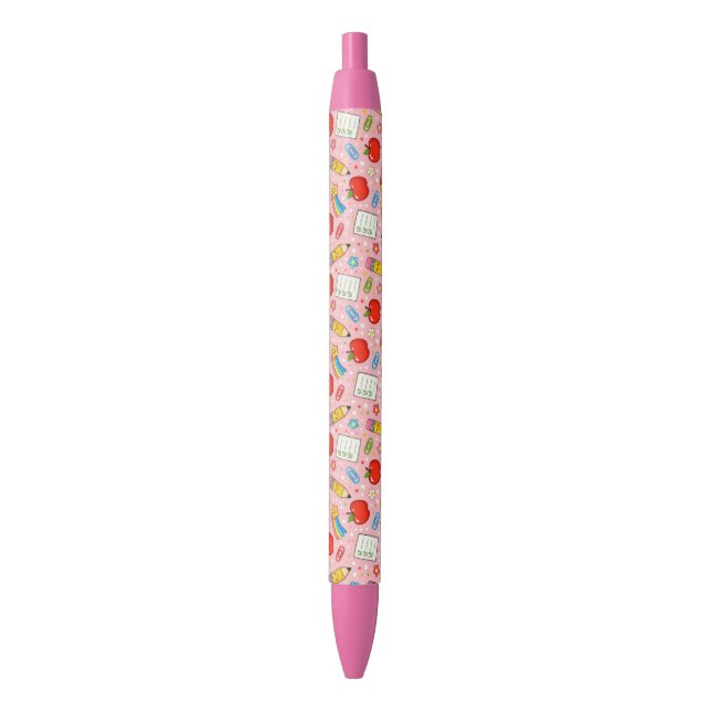 Rosa Schulstift für Kinder Kugelschreiber (Vorderseite Vertikal)