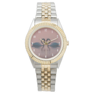 Rosa Schwäne müssen Liebe sein Armbanduhr