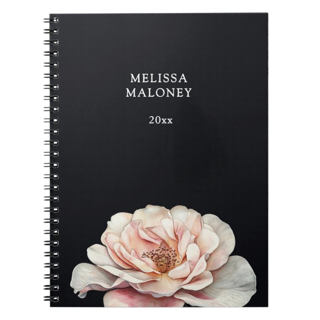 Rosa Schwarz mit Blush-Rosa-Anstrich Notizblock (Vorderseite)