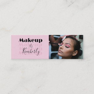 Rosa Schwarz Schrift Foto-Make-up mit Errötung Mini Visitenkarte