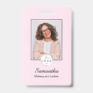 Rosa Schwarz Schrift Logo Foto Make-up Ausweis