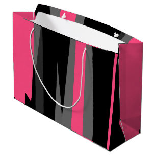 Rosa Schwarz und Grau Große Geschenktüte