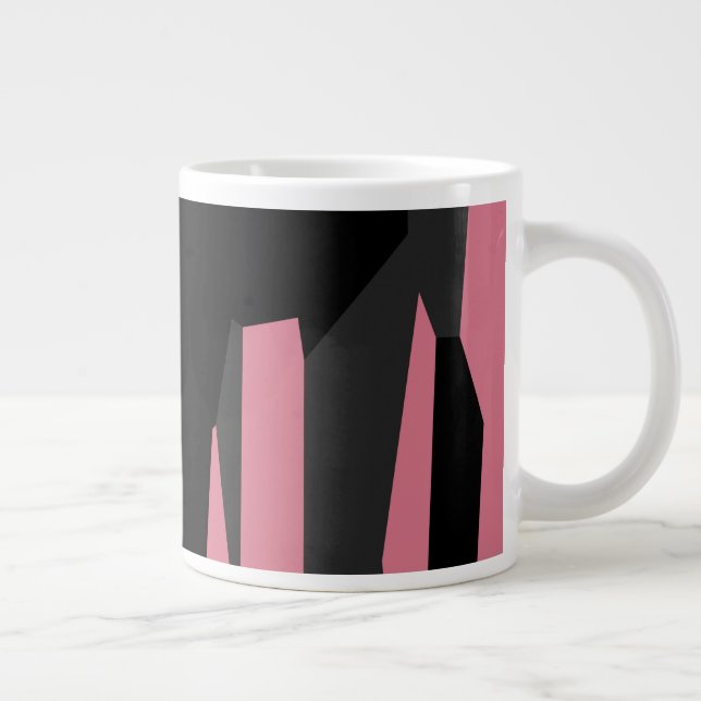 Rosa Schwarz und Grau Jumbo-Tasse (Rechts)