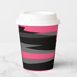 Rosa Schwarz und Grau Pappbecher