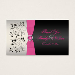 Rosa, Schwarz und Silberne Gastgeschenk Hochzeit