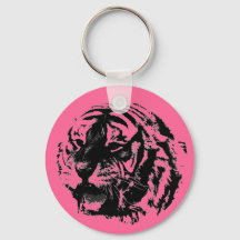 Rosa, schwarz und weiß Roaring Tiger Key Chaves