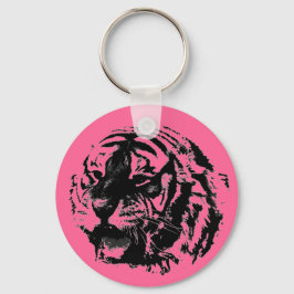 Rosa, schwarz und weiß Roaring Tiger Key Chaves Schlüsselanhänger