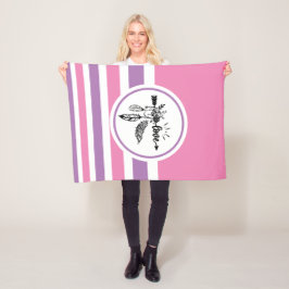 Rosa, Schwarz und Weiß Streifen Boho Liebe Arrow Fleecedecke