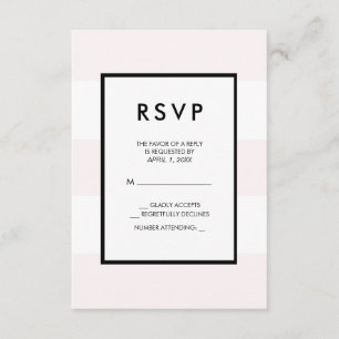 Rosa Schwarz Weiß 3 Streifen UAWG RSVP Karte
