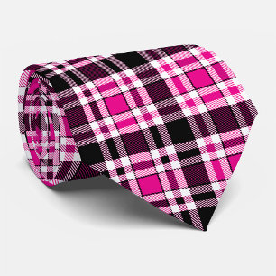 Rosa Schwarz Weiß Flanell Karomuster Design Krawatte