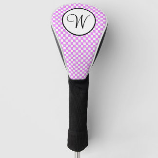 Rosa Schwarz Weiß Kariert Monogramm Golf Headcover