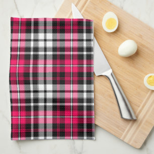 Rosa Schwarz Weiß Kariert Tartan Geschirrtuch