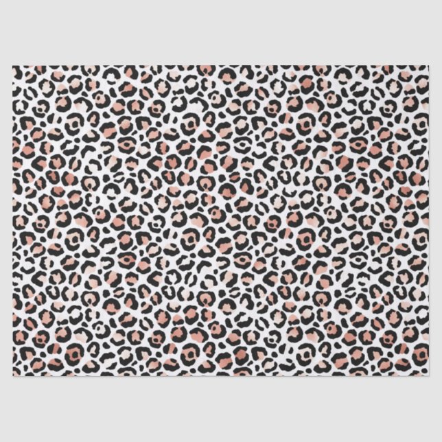 Rosa Schwarz-weiß Leopard   Seidenpapier (Vorderseite)