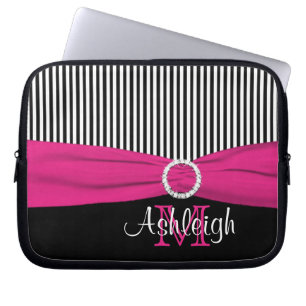 Rosa Schwarz-weiß mit dem IMITAT Ribbon-Laptop-Sie Laptopschutzhülle