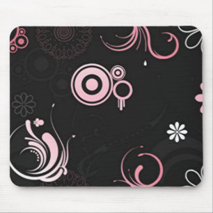 rosa-schwarz-weiß mousepad