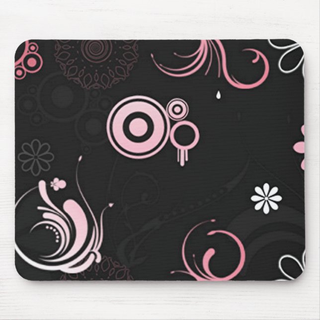 rosa-schwarz-weiß mousepad (Vorne)