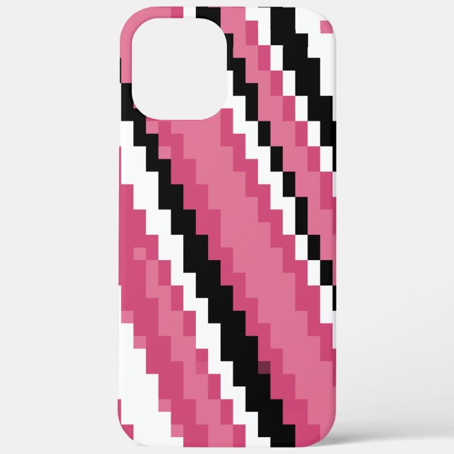 Rosa Schwarz-Weiß-Pixelart Case-Mate iPhone Hülle (Rückseite)