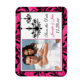 Rosa Schwarz-weiße Kronleuchter speichern das Datu Magnet