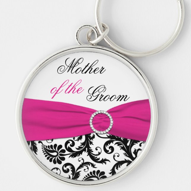 Rosa, Schwarz, Weiße Mutter des Groom-Schlüsselanh Schlüsselanhänger (Vorne)