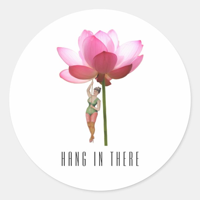 Rosa Schwarz-weißer, moderner Klassischer Rundaufk Runder Aufkleber (Vorderseite)