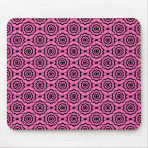 Rosa Schwarze Blume Nahtloses Muster Mousepad