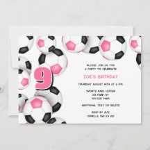 Rosa schwarze Fußballbälle Kindergeburtstag Party