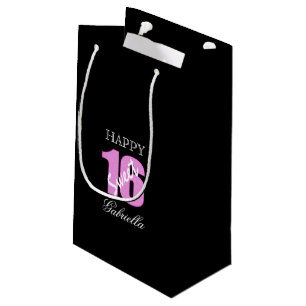 Rosa schwarze Geschenk-Tasche des Bonbon-16 Kleine Geschenktüte