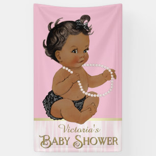 Rosa schwarze Perle African American Mädchen Baby Banner