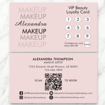 Rosa-schwarze QR-Makeup-Artist-Treuekarte
