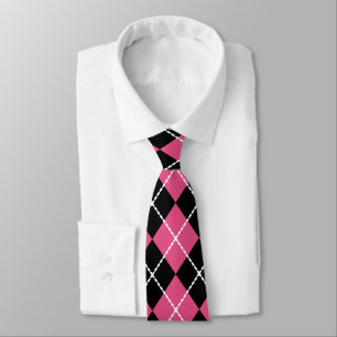 Rosa-schwarze Retro-Argyle-Krawatte Krawatte
