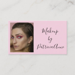Rosa-schwarze Schriftfoto-Make-up-Geschäftskarte Visitenkarte