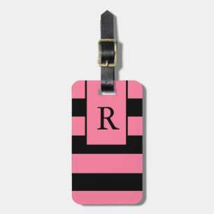 ROSA SCHWARZE STREIFEN DES CHIC-LUGGAGE/GIFT GEPÄCKANHÄNGER