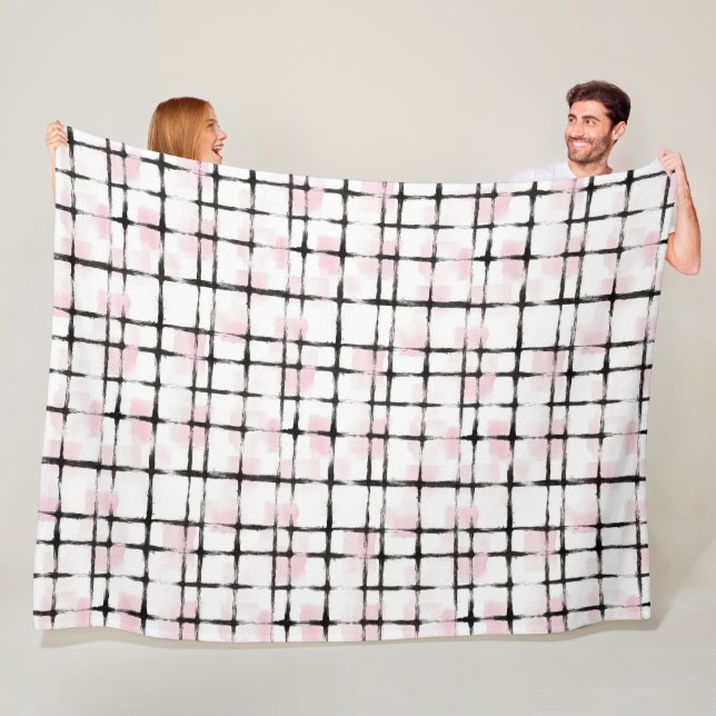 Rosa schwarze Streifen  Fleecedecke (Beispiel)