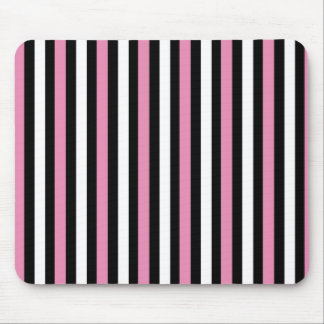Rosa, schwarze und weiße Streifen Mousepad